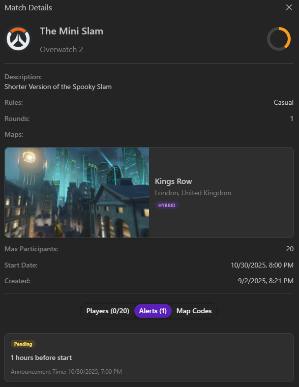 Matches Overview